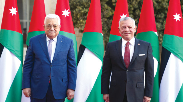 מלך ירדן עבדאללה השני וראש הרשות הפלסטינית אבו מאזן (צילום: רויטרס)