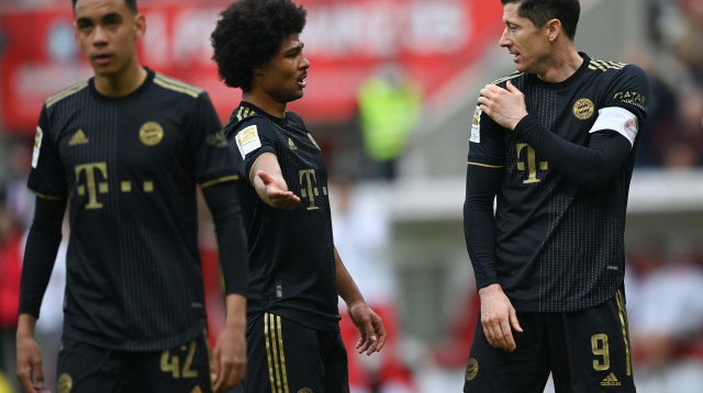 שחקני באיירן מינכן רוברט לבנדובסקי, סרג' גנאברי, ג'מאל מוסיאלה (צילום: GettyImages, Stuart Franklin)