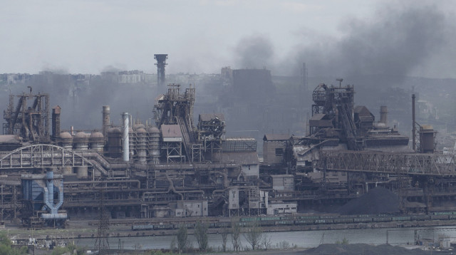 מפעל הפלדה במריופול, בו לכודים אזרחים וחיילים (צילום: STRINGERAFP via Getty Images)