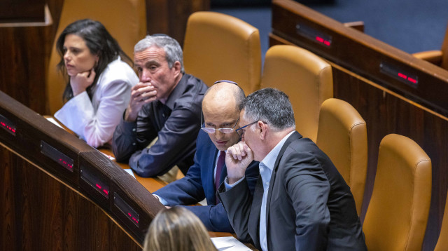 נפתלי בנט, גדעון סער, אלעזר שטרן ואיילת שקד (צילום: אוליבייה פיטוסי, פלאש 90)