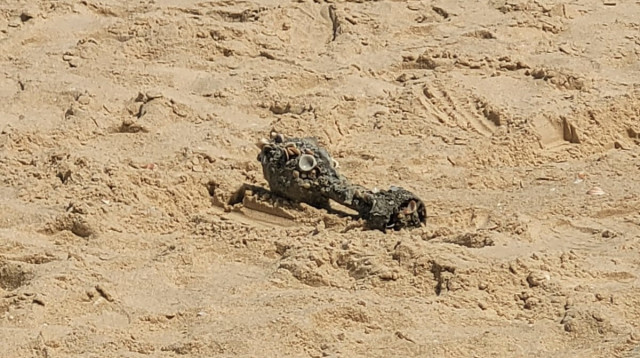 נפל המרגמה שאותר בראשון לציון (צילום: החברה לביטחון ראשון לציון)