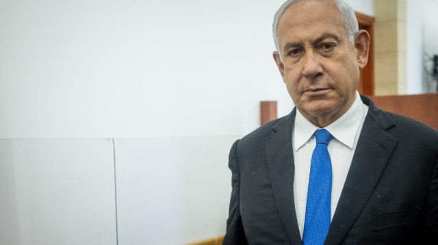 בנימין נתניהו בבית המשפט (צילום: יונתן זינדל, פלאש 90)