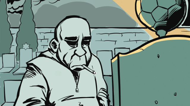 רון קופמן מתאבל על מותו של מודי בר און (צילום: איור: איציק סמוכה)