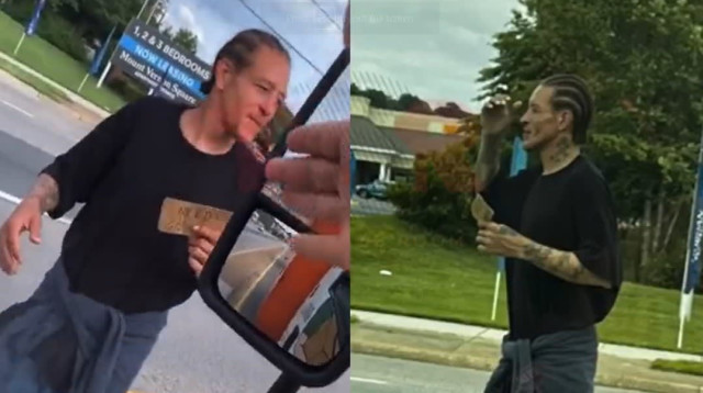 כדורסלן העבר דלונטה ווסט שוב נראה מקבץ נדבות ברחוב (צילום: צילום מסך, טוויטר)