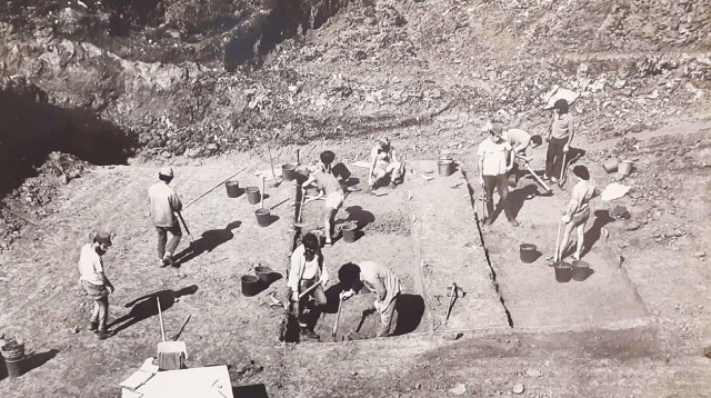 החפירות הארכיאולוגיות במחצבת עברון בגליל (צילום: ארכיון)