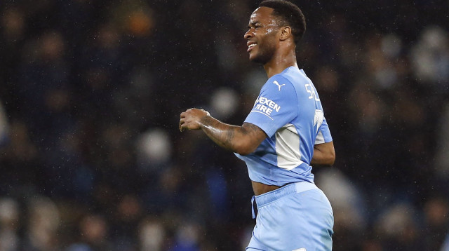 הבונקר של אתלטיקו תסכל את התכולים במחצית הראשונה. סטרלינג (צילום: רויטרס)