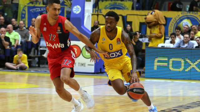 קנדריק ריי, מכבי תל אביב, מול מאודו לו, באיירן מינכן (צילום: יוסי ציפקיס)