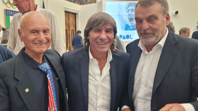 מרקו טרדלי, ברונו קונטי ואברהם קליין (צילום: תמונות גולשים, באדיבות אברהם קליין)