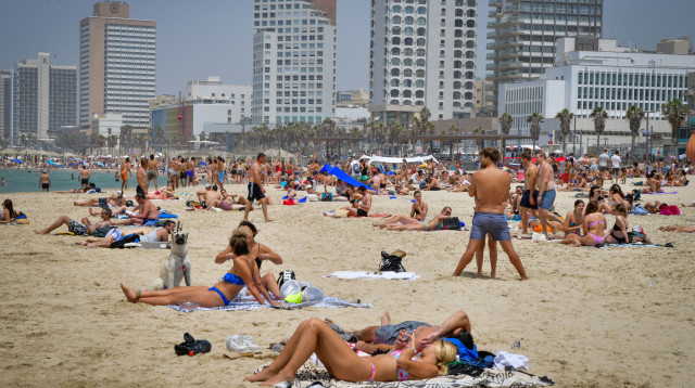 חוף ים בתל אביב (צילום: אבשלום ששוני)