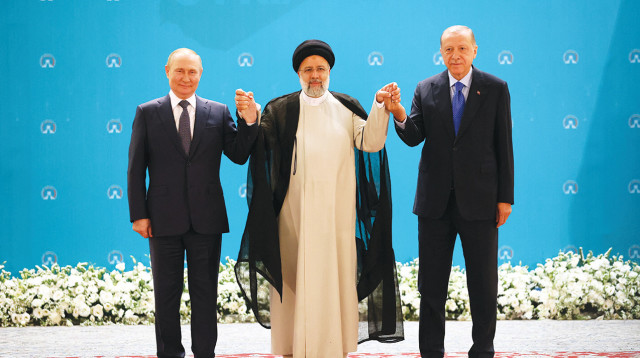 פוטין ארדואן וראיסי (צילום: רויטרס)