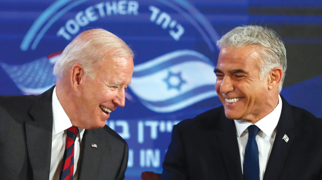 יאיר לפיד, ג'ו ביידן (צילום: רויטרס)