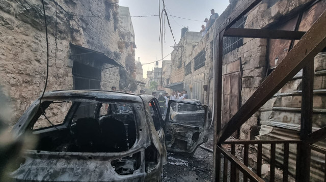 ההרס בשכם לאחר המבצע של ימ"מ (צילום: רשתות ערביות)