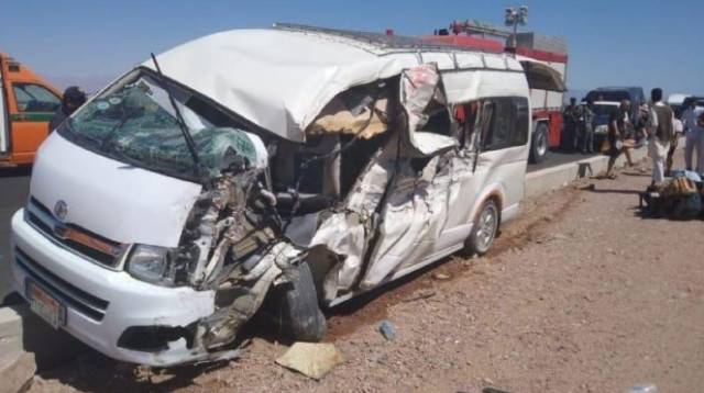 תאונת הדרכים בסיני (צילום: רשתות ערביות)