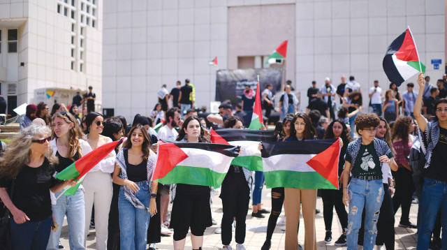 יום הנכבה באוניברסיטת תל אביב (צילום: תומר נויברג)