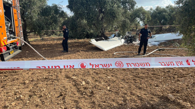 זירת ההתרסקות בגליל (צילום: דוברות המשטרה)