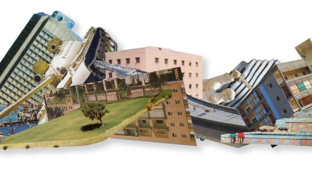 קרן זלץ Foreground Background, 2022 הדפסת הזרקת דיו דיקט מתווה לעבודה (צילום: יח"צ)