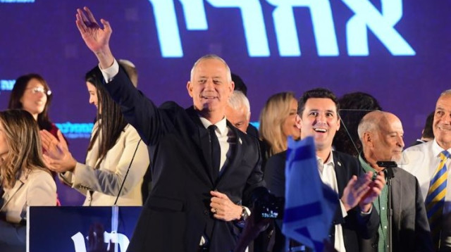 יו"ר המחנה הממלכתי ושר הביטחון בני גנץ בהשקת קמפיין המפלגה (צילום: אבשלום ששוני)