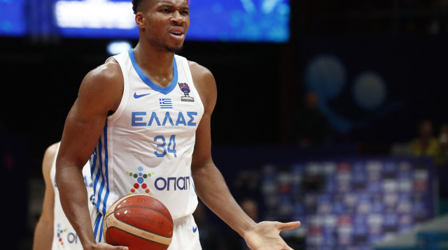 שחקן נבחרת יוון יאניס אנטטוקומפו (צילום: רויטרס)