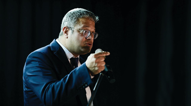 חבר הכנסת איתמר בן גביר בתיכון בליך (צילום: תומר נויברג פלאש 90)