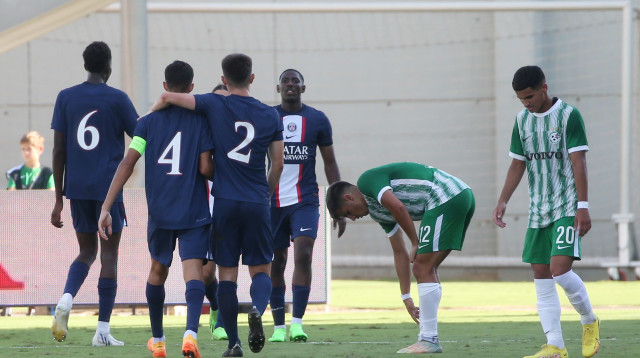 קבוצת הנוער של מכבי חפה נגד פריז סן ז'רמן (צילום: מאור אלקסלסי)