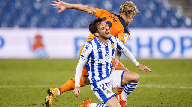 דויד סילבה שחקן ריאל סוסיאדד (צילום: רויטרס)