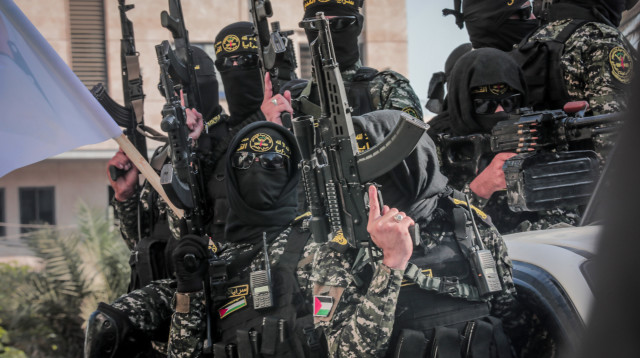 לוחמי הג'יהאד האיסלאמי ברצועת עזה, ארכיון (צילום: עטיה מוחמד, פלאש 90)