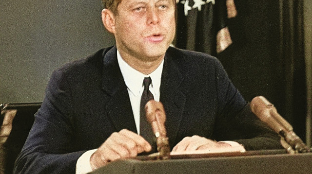 ג'ון קנדי נואם (צילום: Getty images)