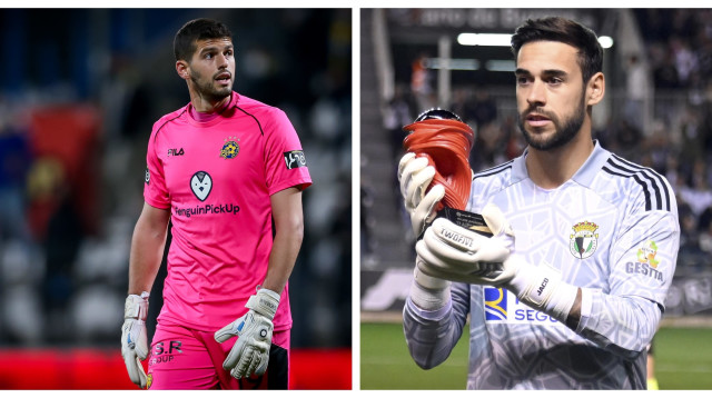 שוער מכבי תל אביב דניאל טננבאום, שוער בורגוס צ'וריפי (צילום: מערכת וואלה!, מאור אלקסלסי, צילום מסך)