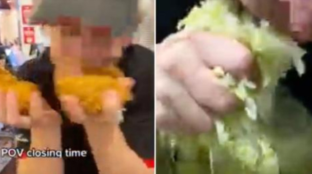 השחיתו את האוכל שהיה מיועד ללקוחות (צילום: מתוך טיקטוק)