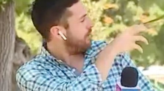 נשדד במהלך שידור חי - בו דיווח על שוד (צילום: מתוך יוטיוב)