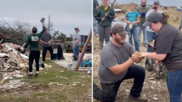 הצעת הנישואין כמעט השתבשה, עד שהטבעת נמצאה (צילום: מתוך פייסבוק)