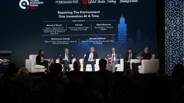 פאנל בנושא משבר המים בפורום ההשקעות הגלובלי במרוקו (צילום: מרק ישראל סלם)