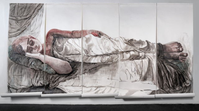 גבריאלה קליין, החולמת הגדולה, דיו על נייר (צילום: דניאל חנוך)