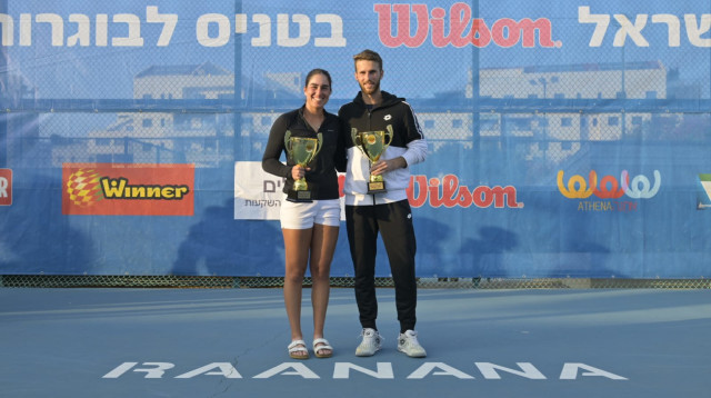 שביט קמחי, עידן לשם, אלופי ישראל בטניס לשנת 2022 (צילום: אתר רשמי, אלכס גולדנשטיין, איגוד הטניס)