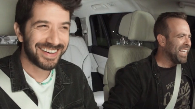 רן דנקר ואודי כגן, "קארפול קריוקי" (צילום: צילום מסך כאן 11)