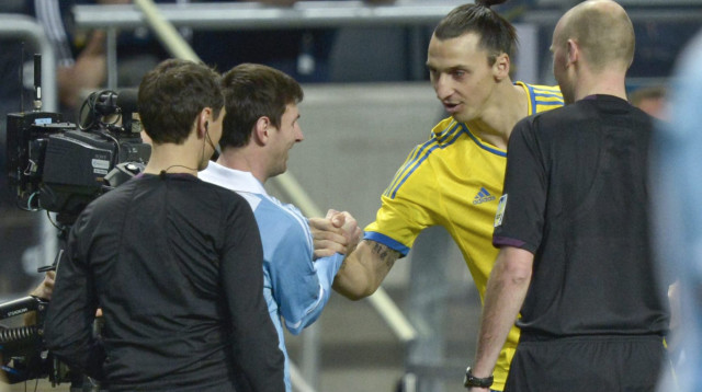 יודע על מה הוא מדבר? זלאטן ומסי בעבר (צילום: GettyImages, EO SELLEN / SCANPIX/AFP)