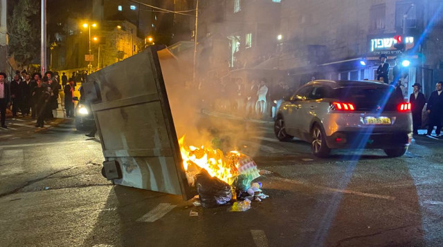 הפרות הסדר במרכז ירושלים (צילום: דוברות המשטרה)