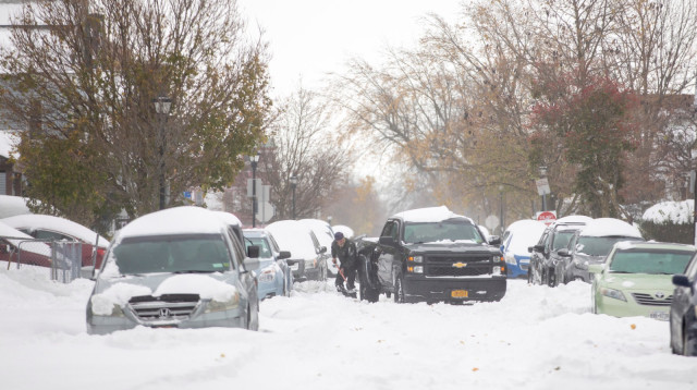 סופת שלג במדינת ניו יורק  (צילום: רויטרס)