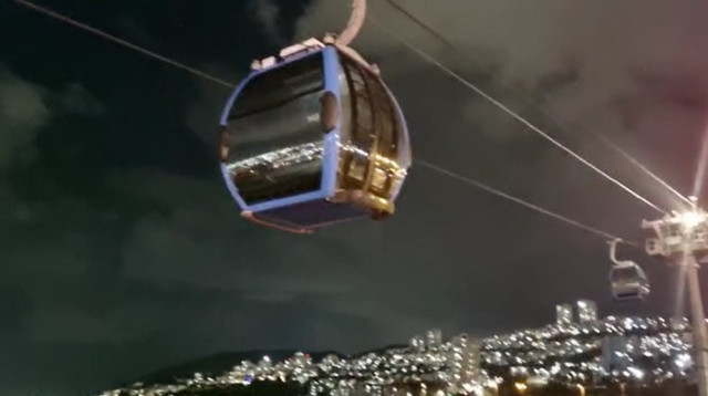 הרכבל שנתק'ע בחיפה (צילום: דוברות כב"א)