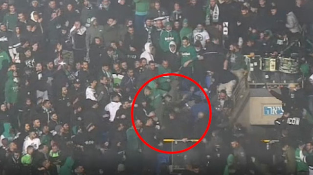 העימותים באיצטדיון נתניה (צילום: דוברות המשטרה)