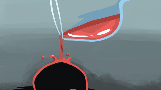 איור של תינוק עם תסמונת אלכוהול עוברי (צילום: איור: איציק סמוכה)