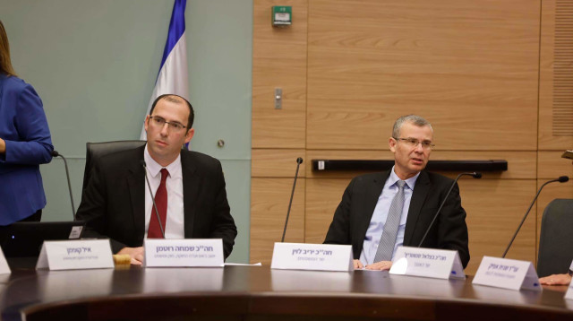 יריב לוין, שמחה רוטמן בוועדת חוקה, חוק ומשפט (צילום: מרק ישראל סלם)