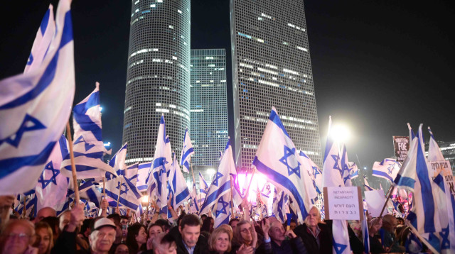 הפגנה במוצ"ש (צילום: אבשלום ששוני)