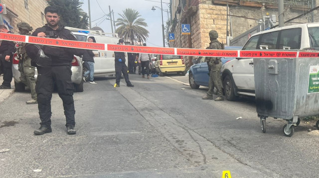 זירת הפיגוע בעיר דוד, ירושלים (צילום: דוברות המשטרה)