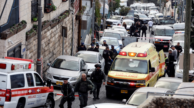 זירת הפיגוע בעיר דוד, ירושלים (צילום: REUTERS/Ammar Awad)