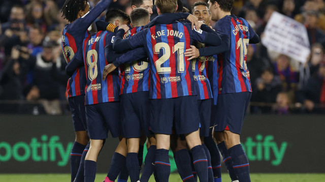 האליפות ממשיכה להתקרב. ברצלונה חוגגת (צילום: רויטרס)