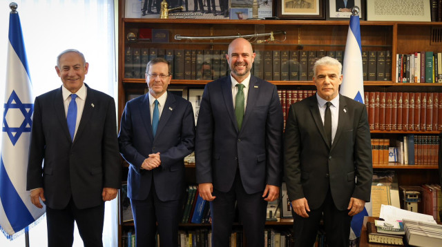 יאיר לפיד, אמיר אוחנה, יצחק הרצוג, בנימין נתניהו (צילום: נועם מושקוביץ, דוברות הכנסת)