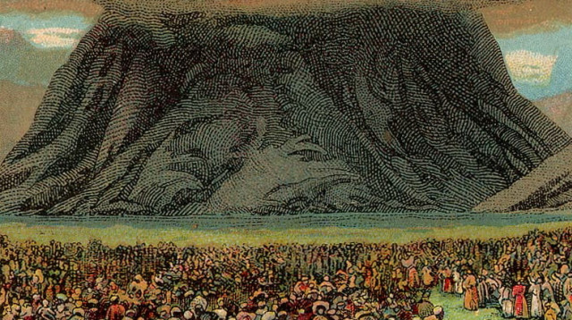 מעמד הר סיני. איור משנת 1907 (צילום: נחלת הכלל)