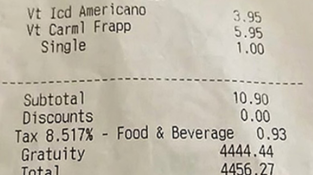 לא ייאמן! חויבו בסכום עתק על שתי כוסות קפה (צילום: מתוך פייסבוק)