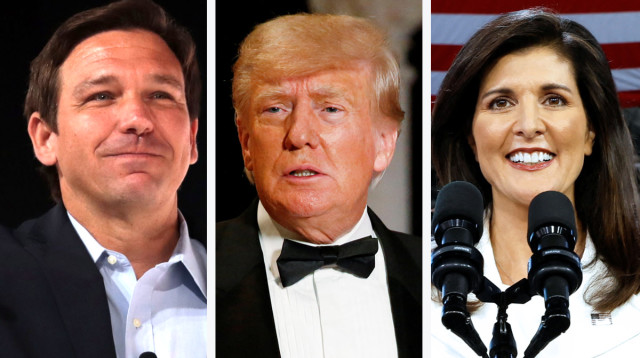 טראמפ, ניקי היילי, רון דה-סנטיס (צילום: רויטרס,Wikimedia Commons)